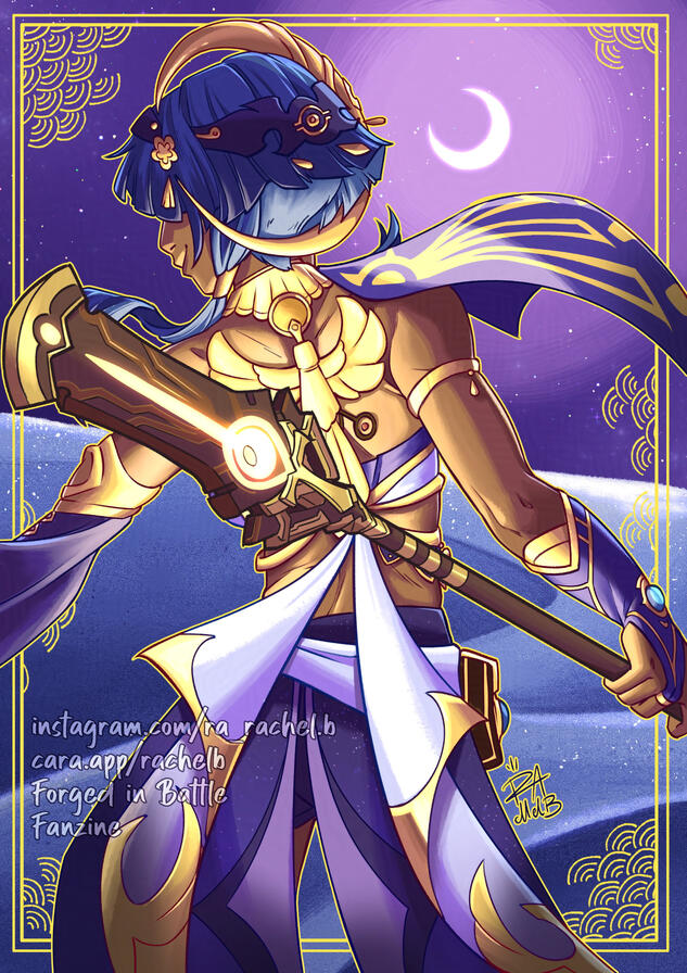 Candace, postcard for a Genshin Impact Fanzine